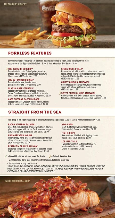 79, grilled scallops $6. . Outback restaurant menu